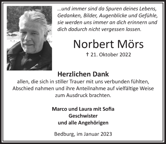 Anzeige von Norbert Mörs von  Werbepost 