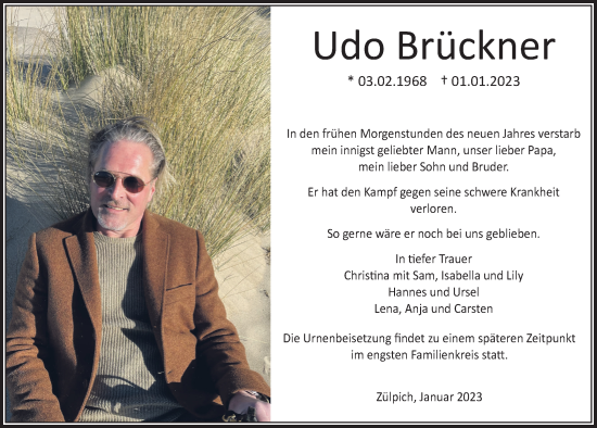 Anzeige von Udo Brückner von  Blickpunkt Euskirchen 