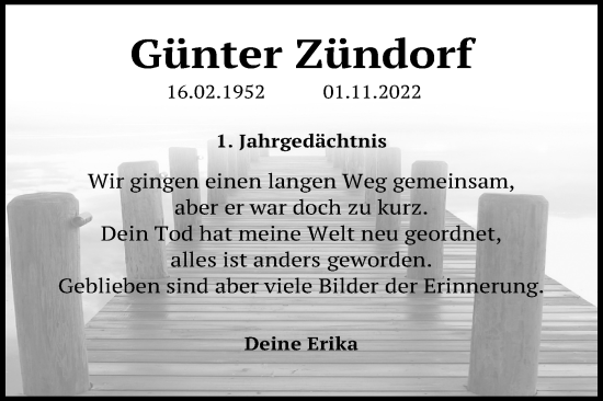 Anzeige von Günter Zündorf von Kölner Stadt-Anzeiger / Kölnische Rundschau / Express