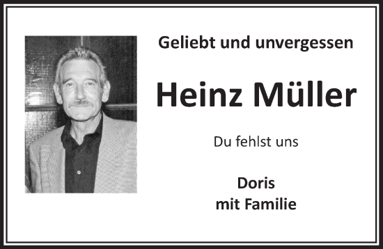 Anzeige von Heinz Müller von  Schlossbote/Werbekurier 
