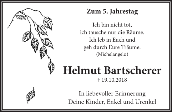 Anzeige von Helmut Bartscherer von  Blickpunkt Euskirchen 
