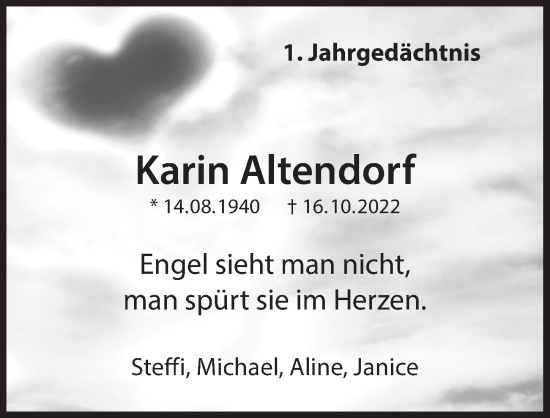 Anzeige von Karin Altendorf von  Blickpunkt Euskirchen 
