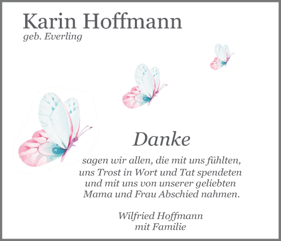 Anzeige von Karin Hoffmann von Kölner Stadt-Anzeiger / Kölnische Rundschau / Express