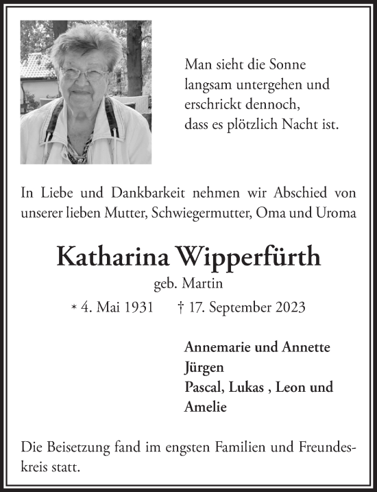 Anzeige von Katharina Wipperfürth von  Werbepost 