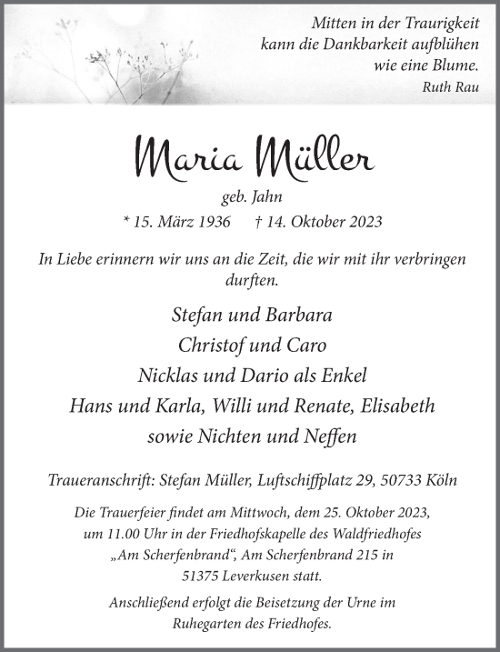 Anzeige von Maria Müller von  Lokale Informationen 