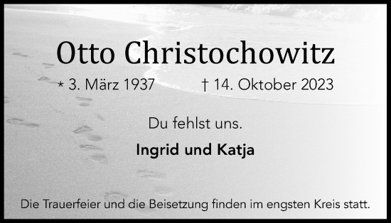 Anzeige von Otto Christochowitz von Kölner Stadt-Anzeiger / Kölnische Rundschau / Express