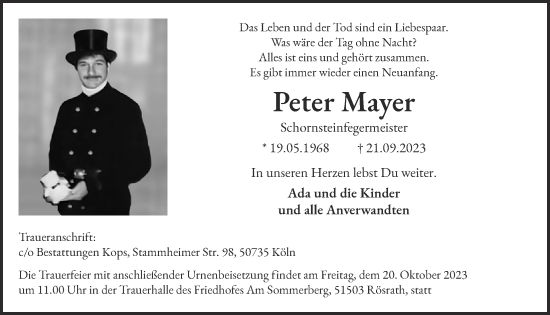 Anzeige von Peter Mayer von  Bergisches Handelsblatt 
