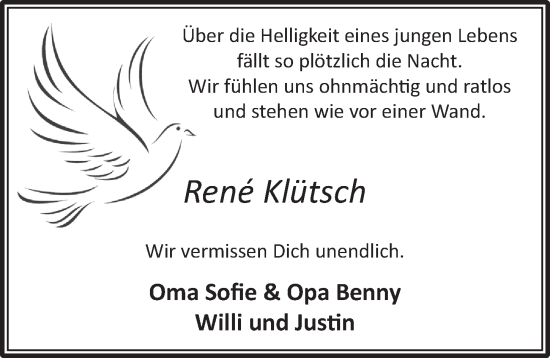 Anzeige von René Klütsch von  Werbepost 