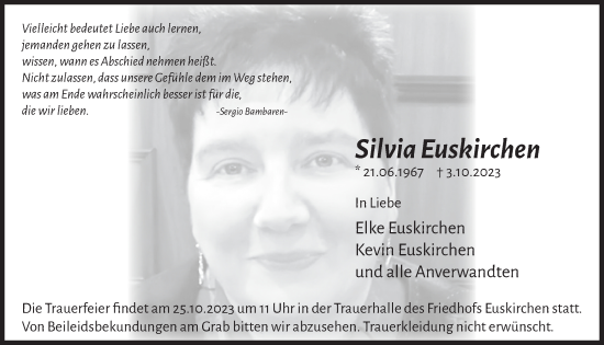 Anzeige von Silvia Euskirchen von  Blickpunkt Euskirchen 