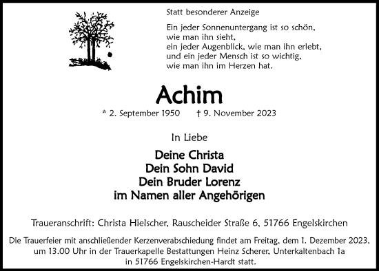 Anzeige von Achim  von  Anzeigen Echo 