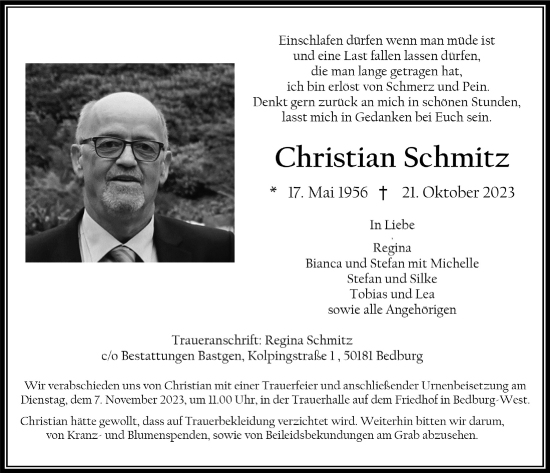 Anzeige von Christian Schmitz von  Werbepost 