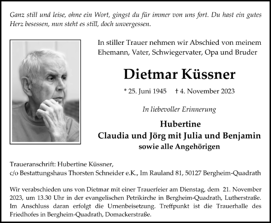 Anzeige von Dietmar Küssner von  Werbepost 