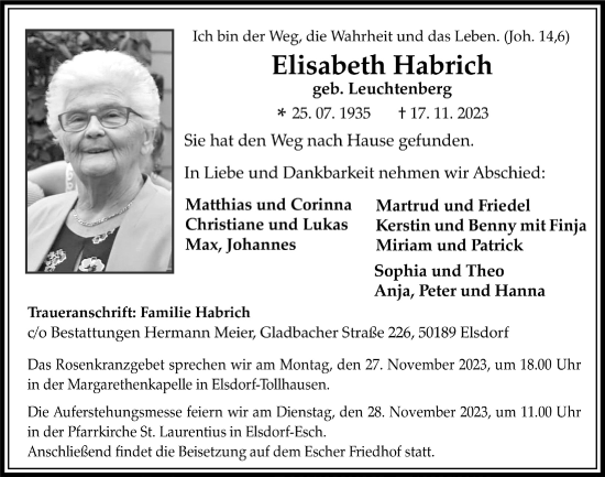 Anzeige von Elisabeth Habrich von  Werbepost 