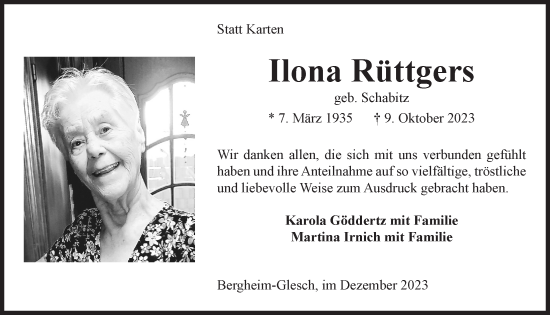 Anzeige von Ilona Rüttgers von  Werbepost 