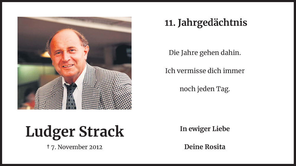  Traueranzeige für Ludger Strack vom 18.07.2023 aus Kölner Stadt-Anzeiger / Kölnische Rundschau / Express