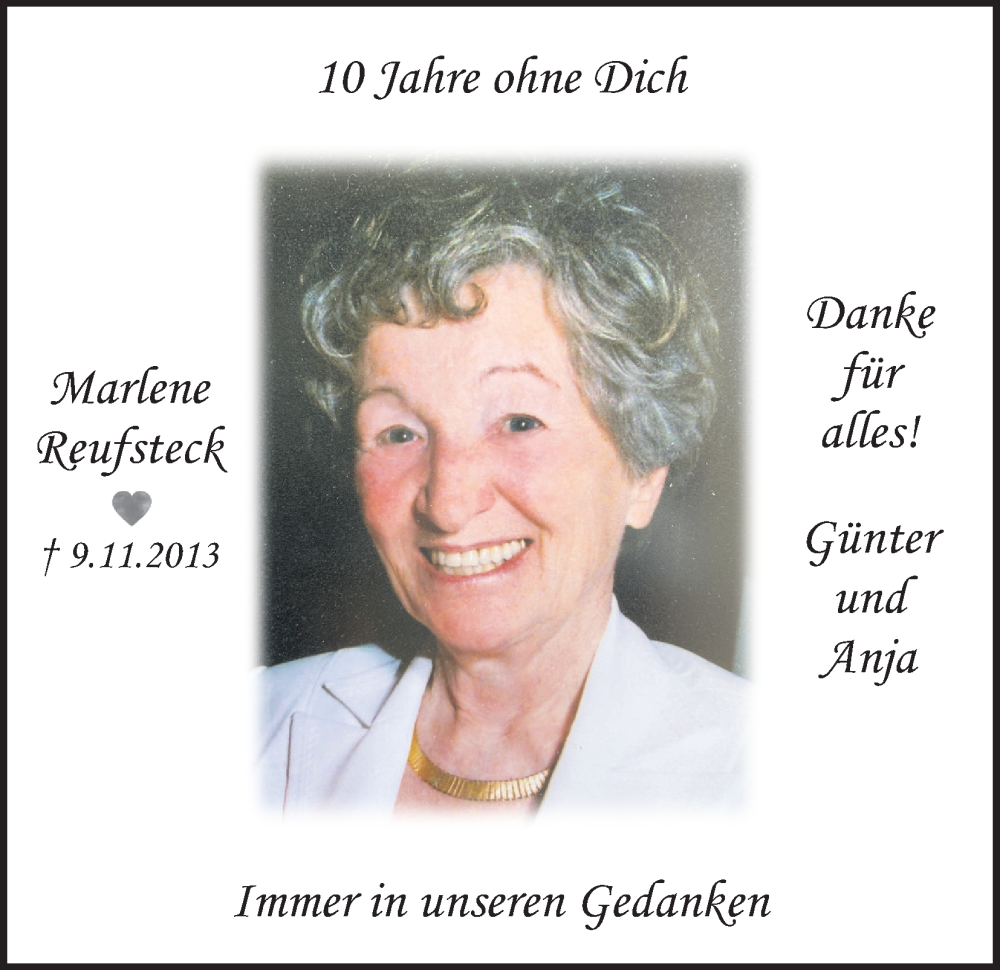  Traueranzeige für Marlene Reufsteck vom 18.07.2023 aus Kölner Stadt-Anzeiger / Kölnische Rundschau / Express
