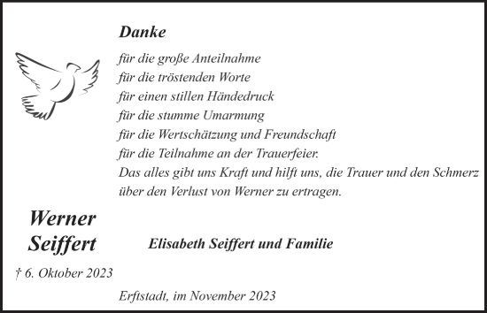 Anzeige von Werner Seifert von  Werbepost 
