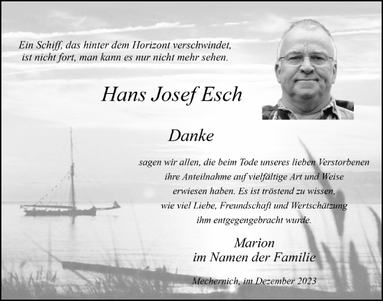 Anzeige von Hans Josef Esch von  Blickpunkt Euskirchen 