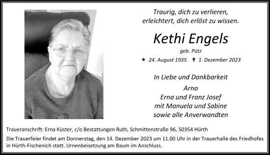 Anzeige von Kethi Engels von  Wochenende 