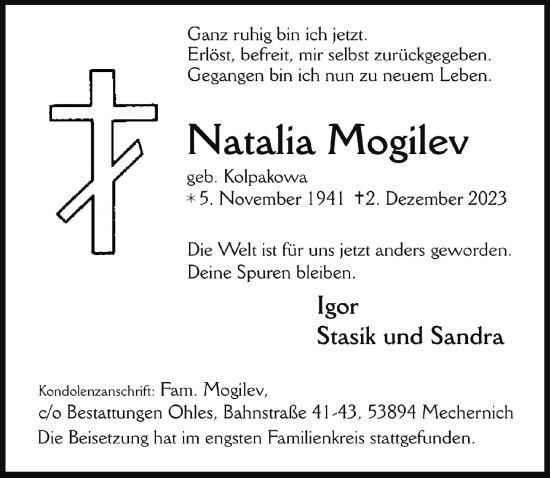 Anzeige von Natalia Mogilev von  Blickpunkt Euskirchen 