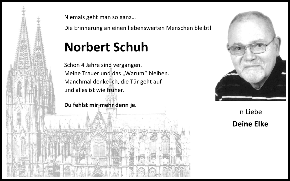  Traueranzeige für Norbert Schuh vom 18.07.2023 aus Kölner Stadt-Anzeiger / Kölnische Rundschau / Express