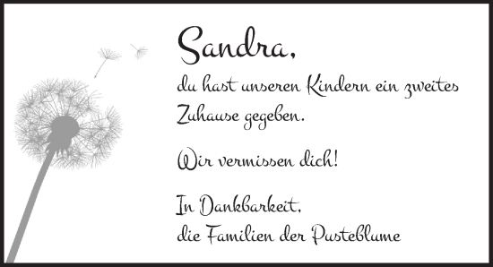 Anzeige von Sandra  von  Schlossbote/Werbekurier 