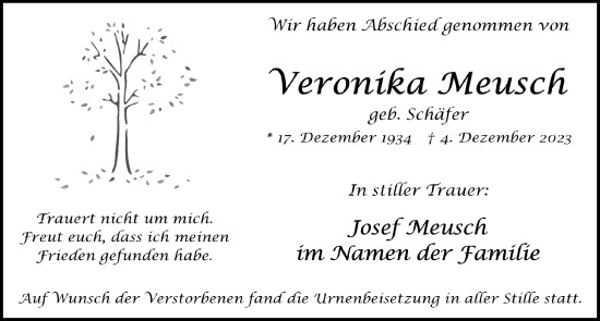 Anzeige von Veronika Meusch von  Werbepost 