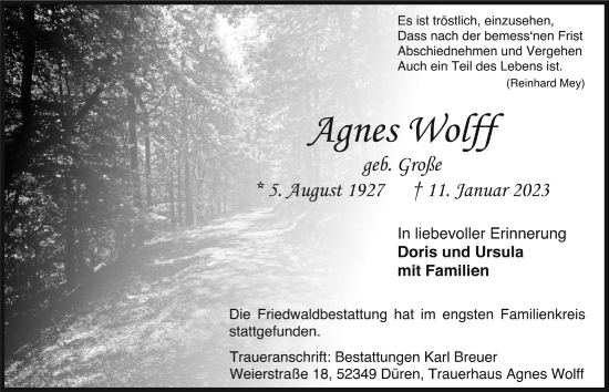 Anzeige von Agnes Wolff von  Werbepost 