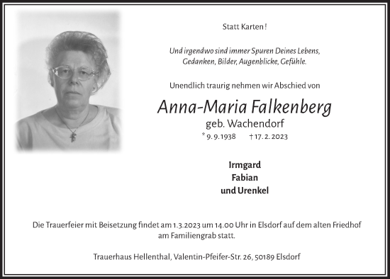 Anzeige von Anna-Maria Falkenberg von  Werbepost 