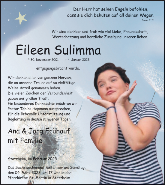 Anzeige von Eileen Sulimma von  Blickpunkt Euskirchen 