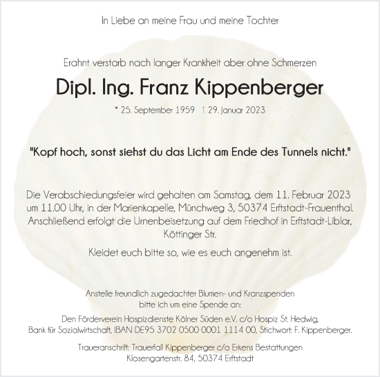 Anzeige von Franz Kippenberger von Kölner Stadt-Anzeiger / Kölnische Rundschau / Express