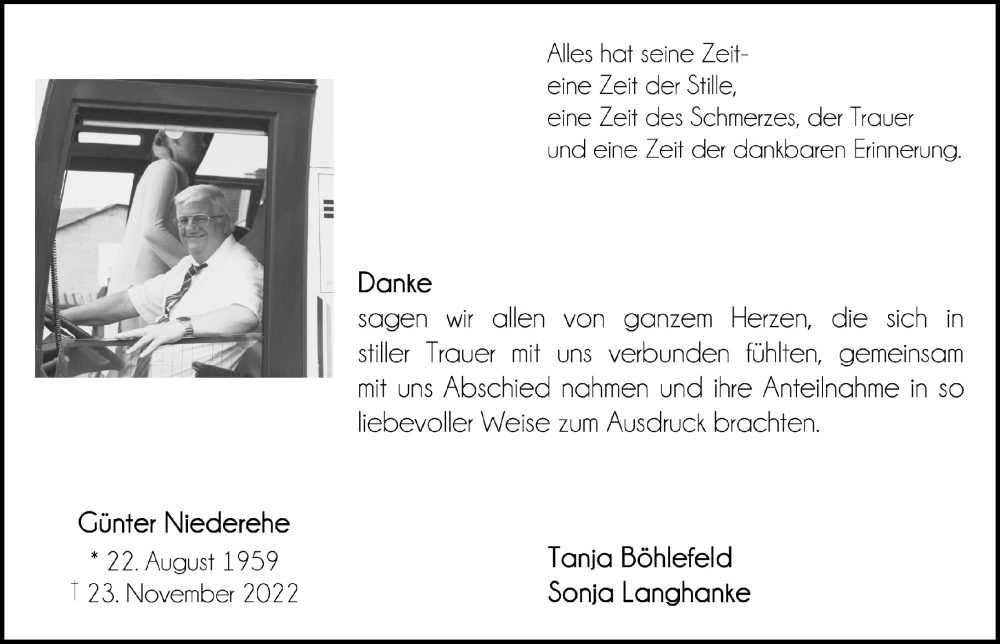  Traueranzeige für Günter Niederehe vom 17.02.2023 aus  Werbepost 