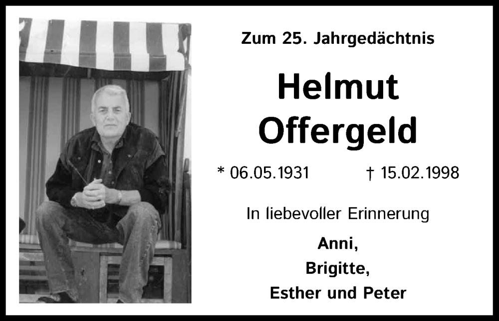  Traueranzeige für Helmut Offergeld vom 15.02.2023 aus Kölner Stadt-Anzeiger / Kölnische Rundschau / Express