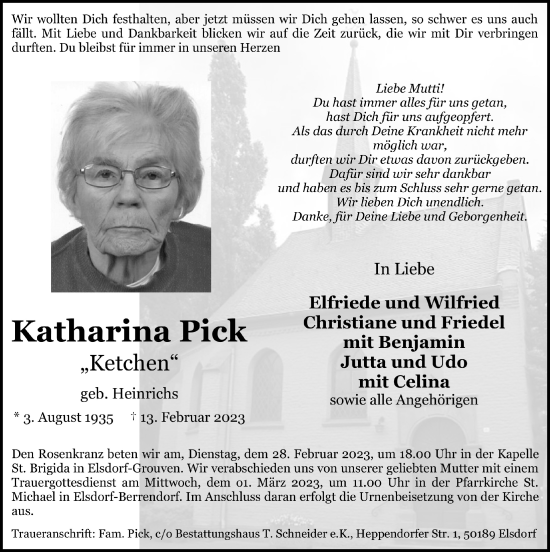 Anzeige von Katharina Pick von  Werbepost 