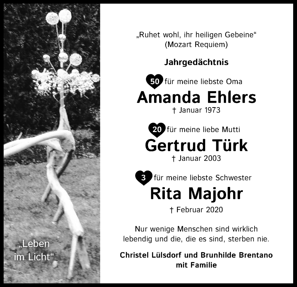  Traueranzeige für Rita Majohr vom 25.02.2023 aus Kölner Stadt-Anzeiger / Kölnische Rundschau / Express