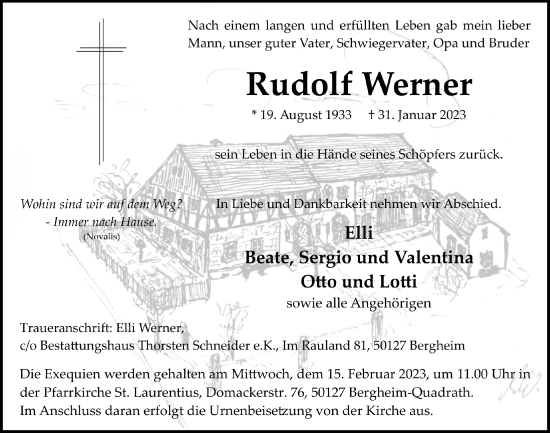 Anzeige von Rudolf Werner von  Werbepost 