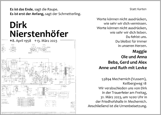 Anzeige von Dirk Nierstenhöfer von  Blickpunkt Euskirchen 
