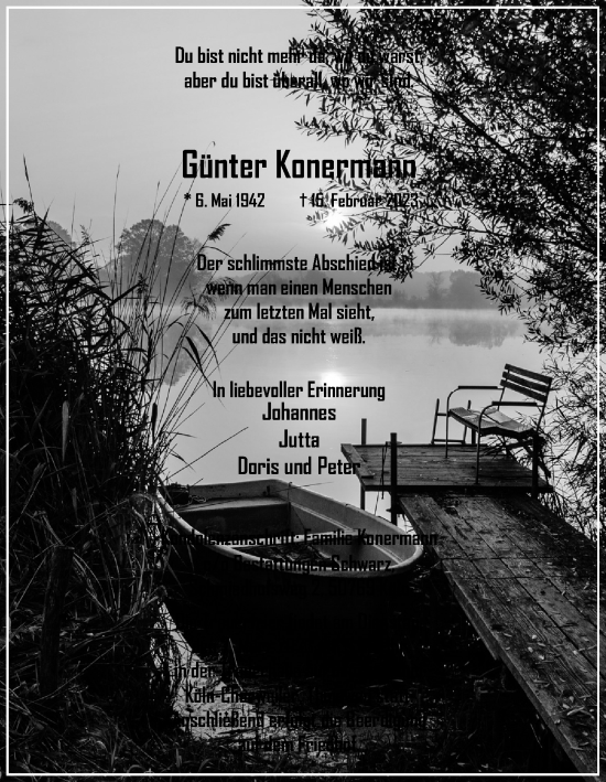 Anzeige von Günter Konermann von Kölner Stadt-Anzeiger / Kölnische Rundschau / Express