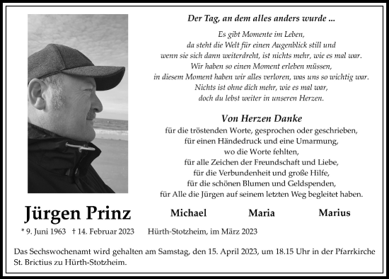 Anzeige von Jürgen Prinz von  Wochenende 