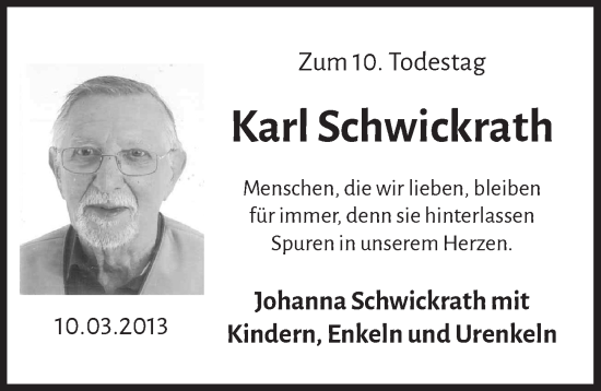 Anzeige von Karl Schwickrath von  Schlossbote/Werbekurier 
