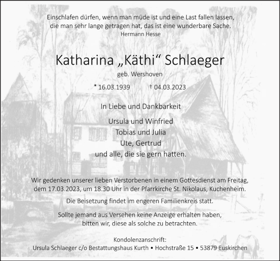 Anzeige von Katharina Schlaeger von  Blickpunkt Euskirchen 