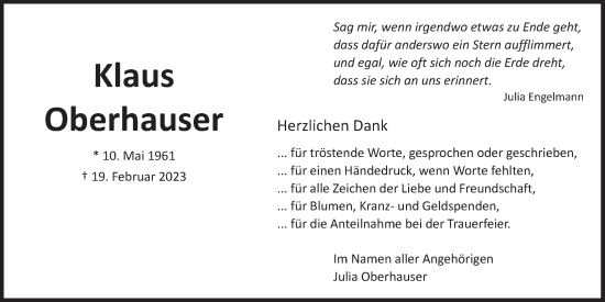 Anzeige von Klaus Oberhauser von  Werbepost 
