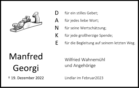 Anzeige von Manfred Georgi von Kölner Stadt-Anzeiger / Kölnische Rundschau / Express