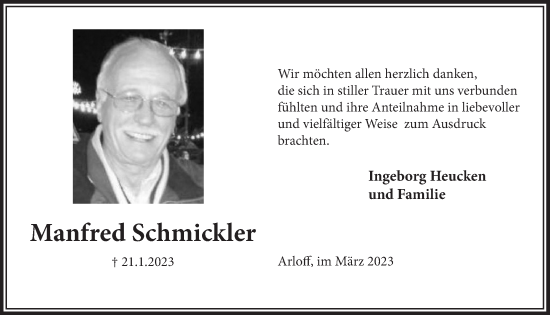 Anzeige von Manfred Schmickler von  Blickpunkt Euskirchen 