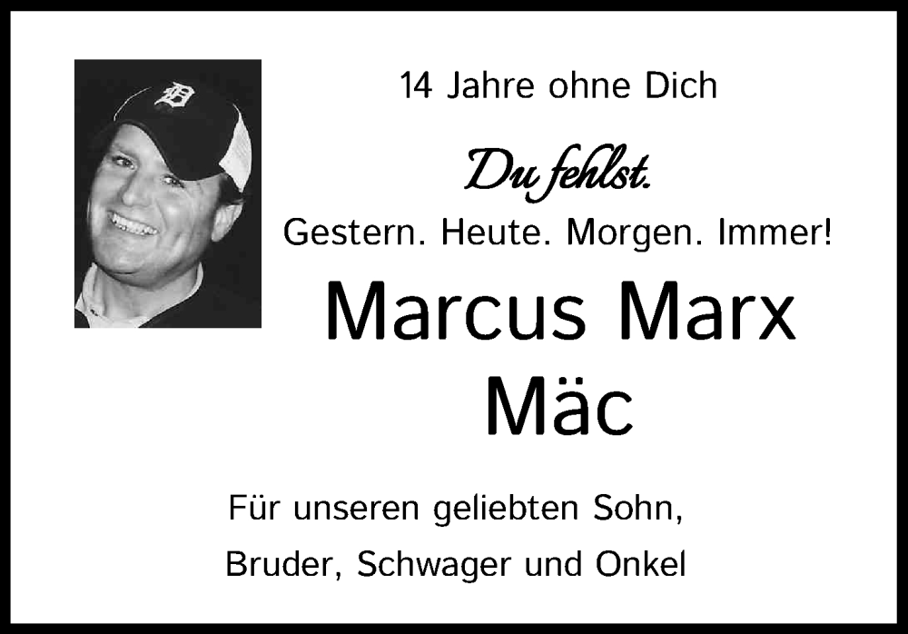 Traueranzeige für Marcus Marx vom 01.04.2023 aus Kölner Stadt-Anzeiger / Kölnische Rundschau / Express