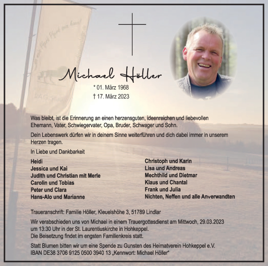 Anzeige von Michael Höller von Kölner Stadt-Anzeiger / Kölnische Rundschau / Express