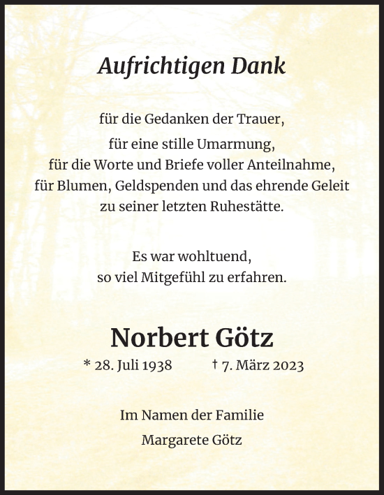 Anzeige von Norbert Götz von Kölner Stadt-Anzeiger / Kölnische Rundschau / Express