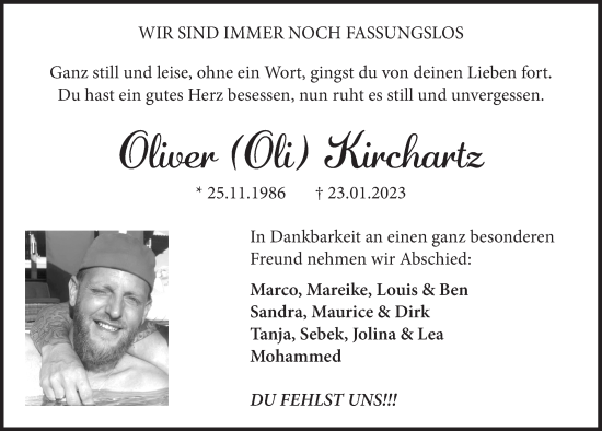 Anzeige von Oliver Kirchartz von  Blickpunkt Euskirchen 