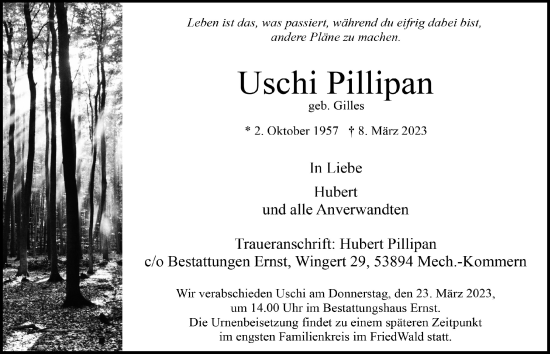 Anzeige von Uschi Philipan von  Blickpunkt Euskirchen 