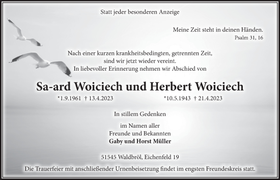 Anzeige von Herbert Woiciech von  Lokalanzeiger 